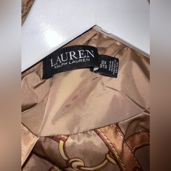 $290 NWT Lauren Ralph Lauren Women's Camel Brown Hooded Quilted Coat Plus Sz 3X - Picture 9 of 12